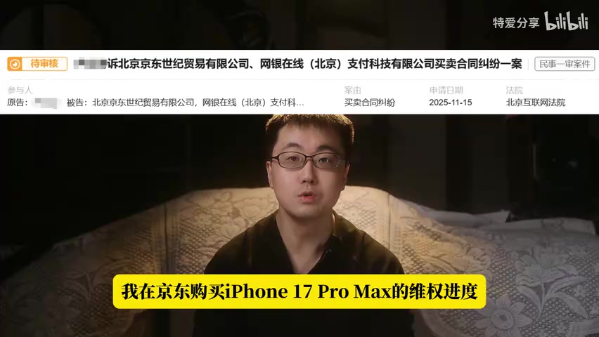 京东维权案件立案审查状态截图