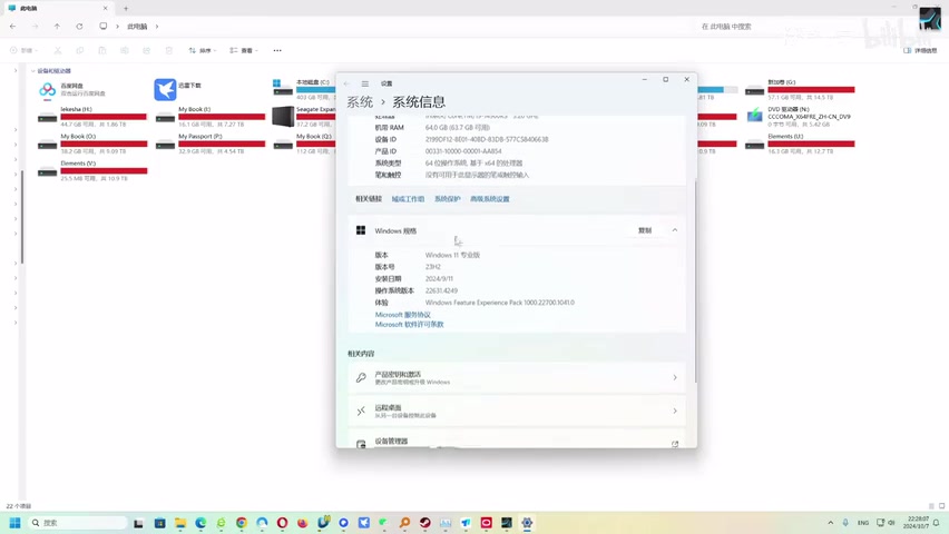 系统属性页面,显示版本号 23H2